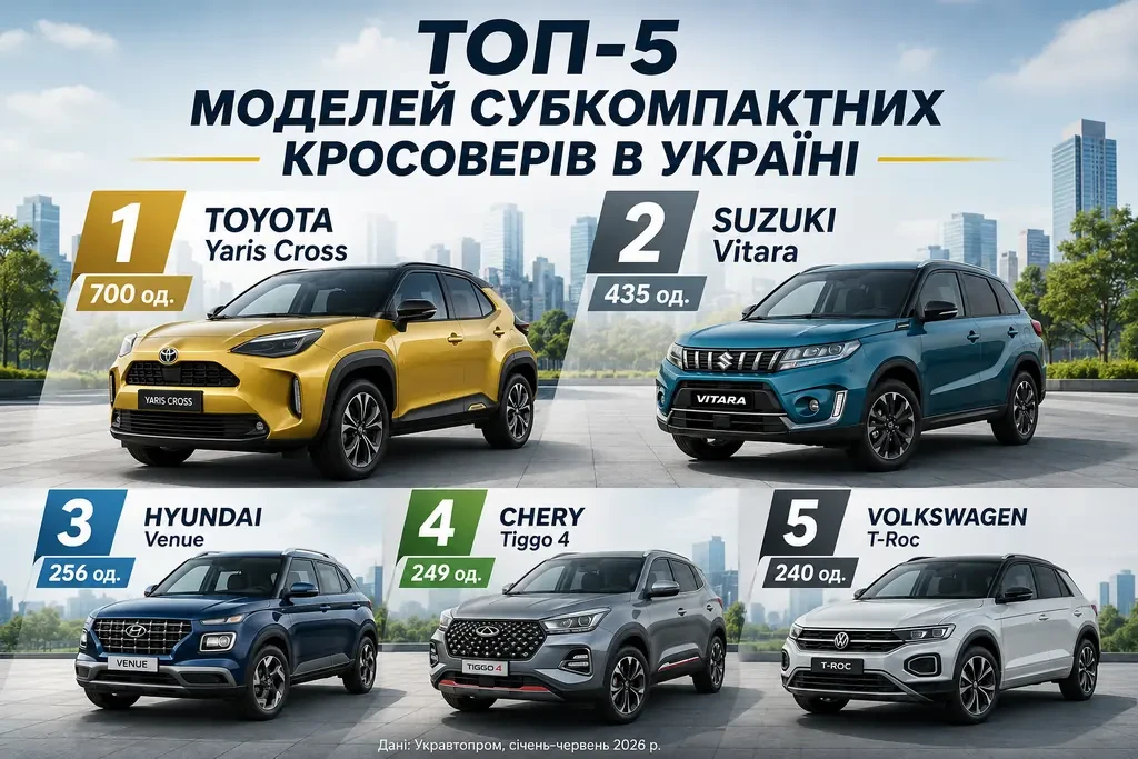 Названы ТОП-5 самых популярных субкомпактных кроссоверов в Украине